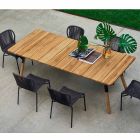 Varaschin Link teak wood garden dining table H 75 cm Viadurini