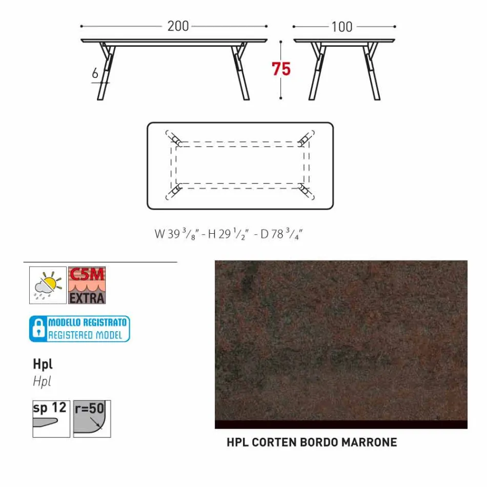Varaschin Link garden or indoor dining table H 75 cm Viadurini