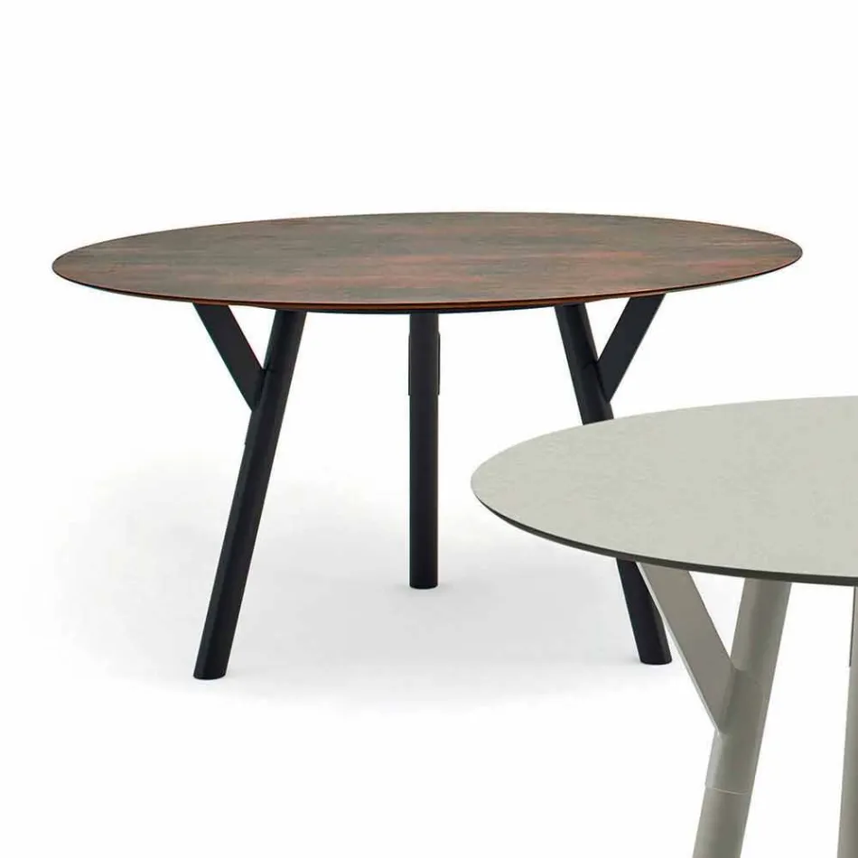 Varaschin Link round outdoor table / interior design, H 65 cm Viadurini