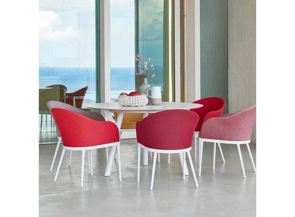 Varaschin Link round outdoor table / interior design, H 65 cm Viadurini
