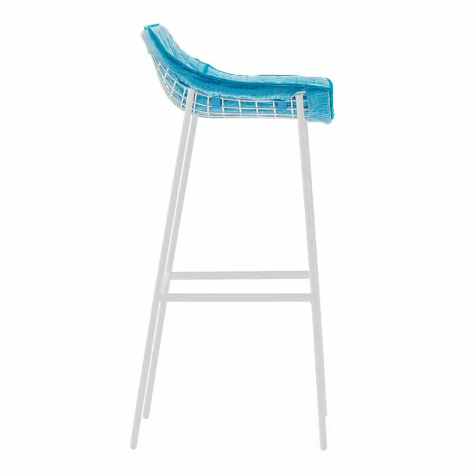 Varaschin Summer Outdoor stool set in steel and fabric Viadurini