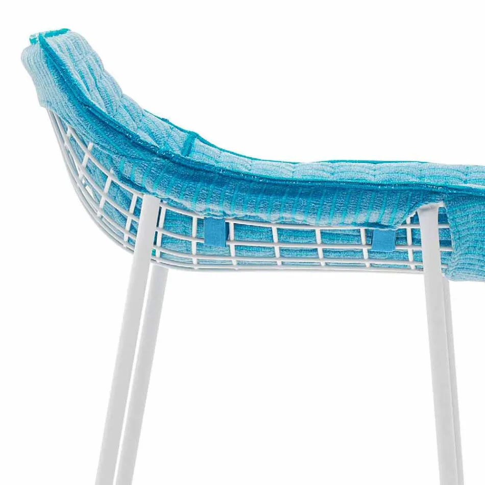 Varaschin Summer Outdoor stool set in steel and fabric Viadurini