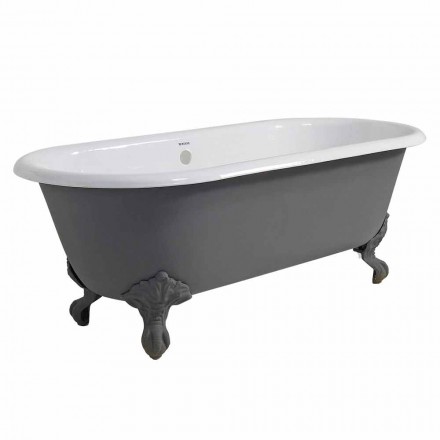 Vintage Design Freestanding Bathtub in Cast Iron, Made in Italy - Naima Viadurini