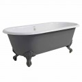 Vintage Freestanding Bathtub with Cast Iron Feet, Made in Italy - Naima