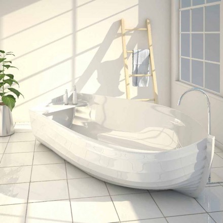 Designer bath tub shaped like a boat Ocean Made in Italy Viadurini