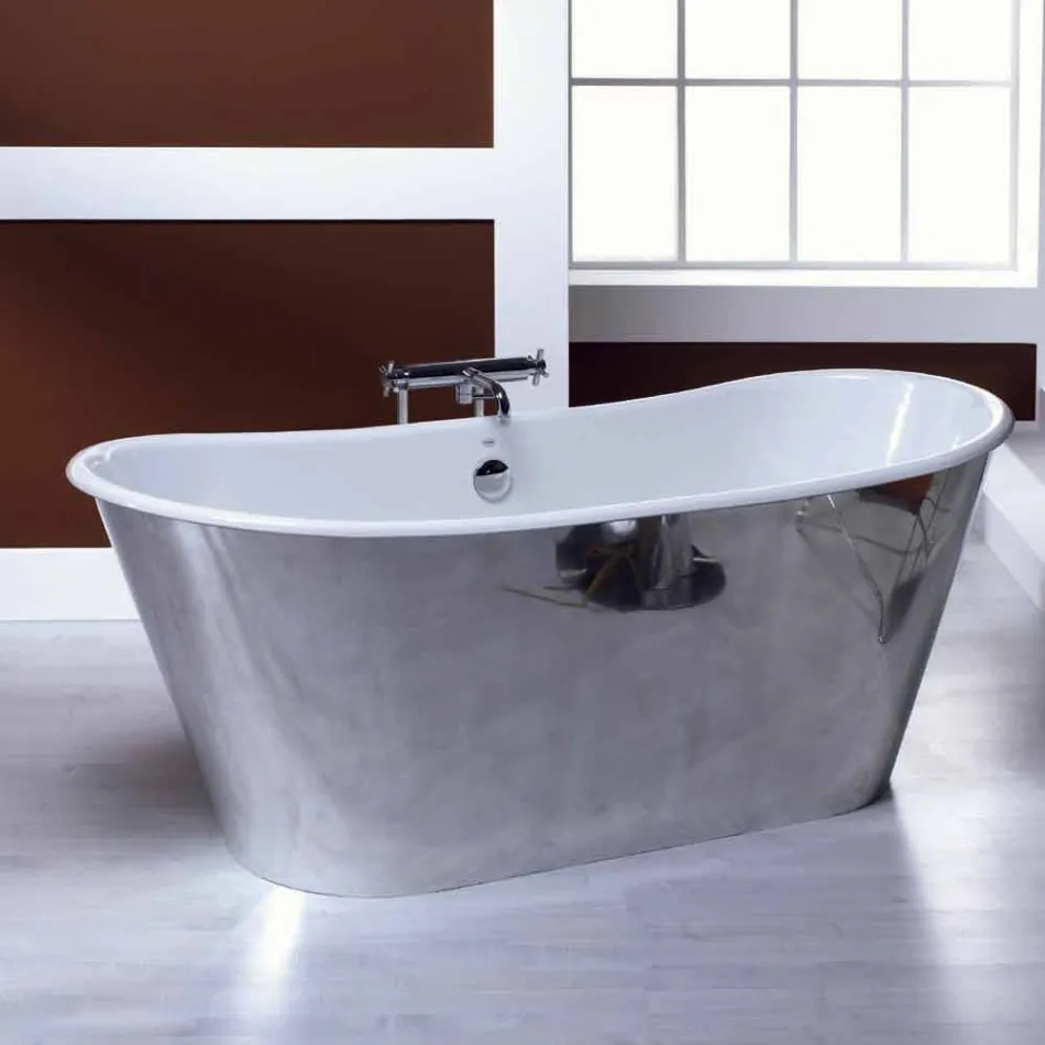 Bathtub freestanding plated cast aluminum Ida Viadurini