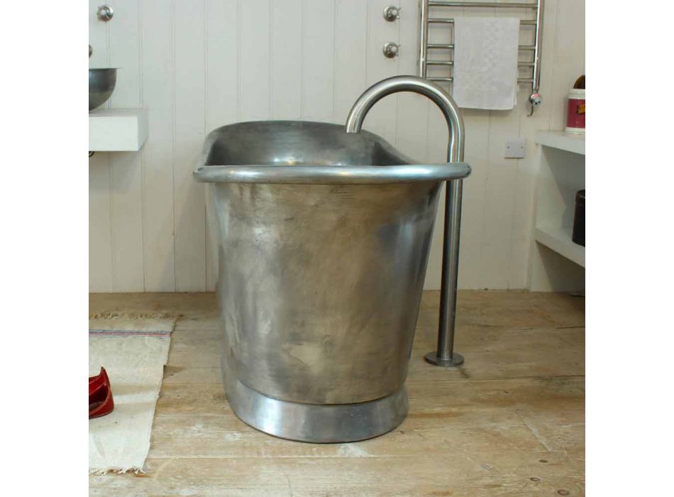 Bathtub freestanding copper bath finished in nickel Julia Viadurini