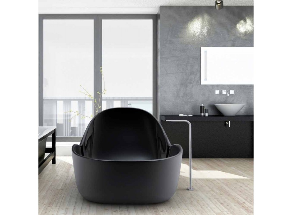 Bathtub freestanding lacquered, modern design, Wave Viadurini