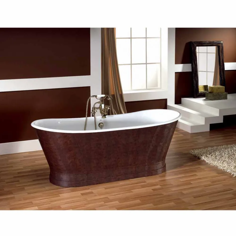 Bathtub cast iron outer cover leather Elsie Viadurini