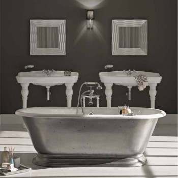 Bathtub in designer bathroom with cast iron Pierce gloss finish