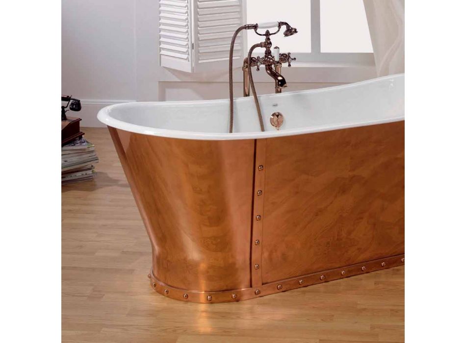Cast iron exterior copper plated bath Henry Viadurini