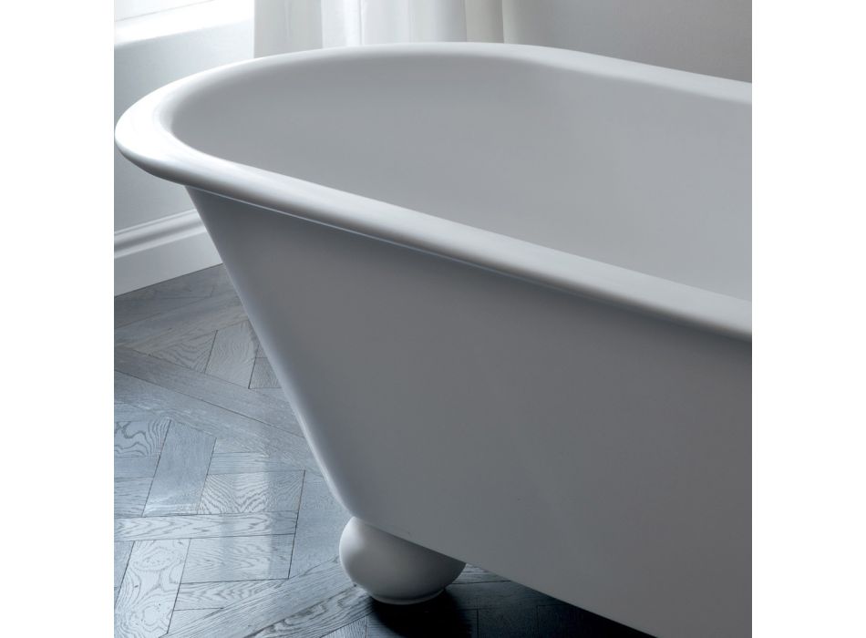 Matt White Solid Surface Bathtub with Feet - Degrees Viadurini