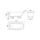 Matt White Solid Surface Bathtub with Feet - Degrees Viadurini