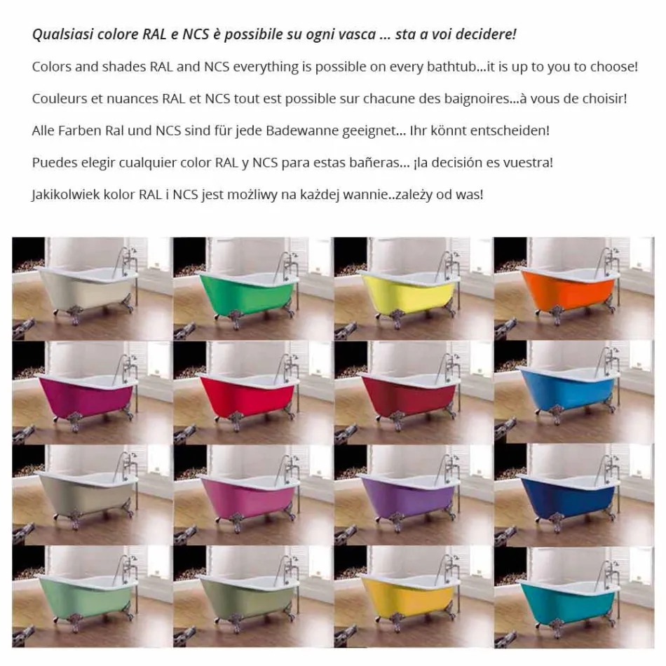 designer bath in cast iron with decorated feet Carrie Viadurini