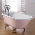 Vintage painted cast iron design bathtub with Sally decorated feet