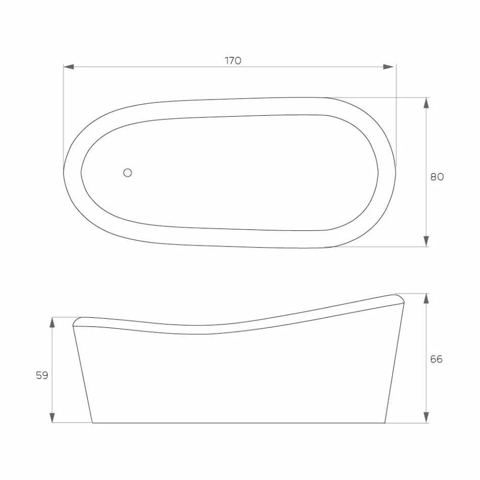 Modern design freestanding resin bathtub made in Italy, Furtei Viadurini