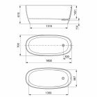 Free Standing Tub, Design Solid Surface Glossy / Matte - Veil Viadurini