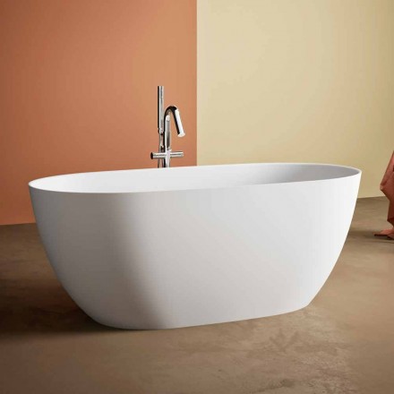Free Standing Tub, Made in Italy, in Solid Surface - Flow Viadurini