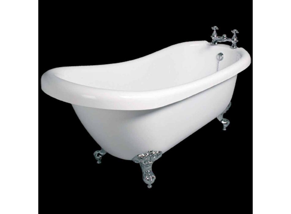 Modern design freestanding bathtub in white acrylic Dawn 1700x750mm Viadurini