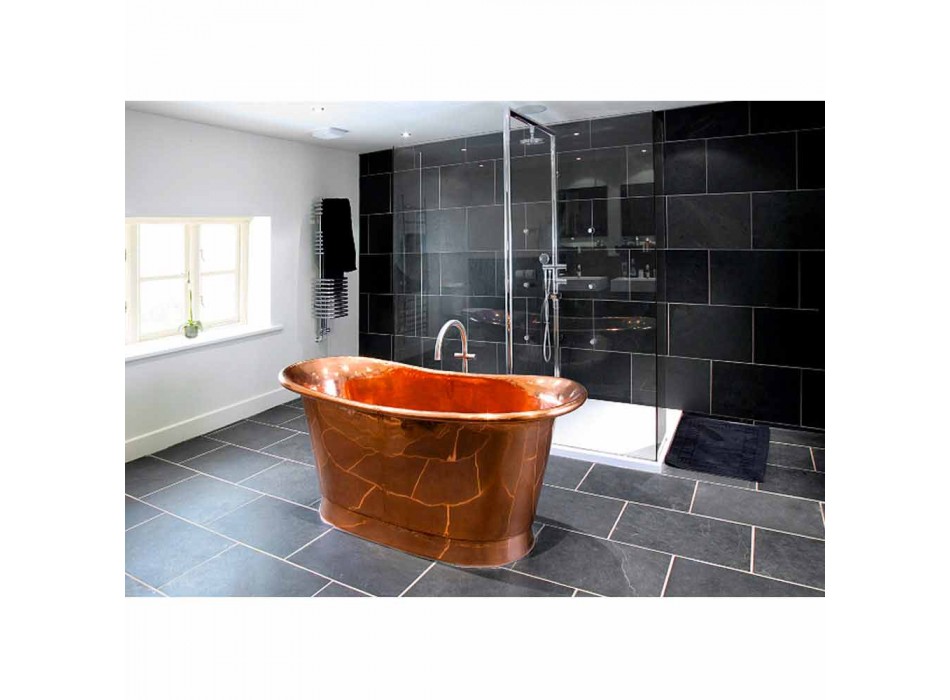 Bath design freestanding Peggy shiny copper Viadurini