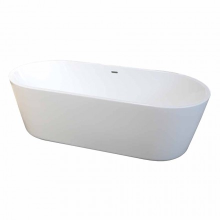 Modern freestanding bathtub in white acrylic 1675x780mm Nicole2 Small Viadurini