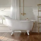 Vintage Freestanding Bathtub in White Cast Iron Made in Italy - Paulina Viadurini