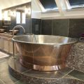 Vintage copper freestanding bathtub, Vanessa white iron plated