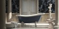 Classic design freestanding blue resin bathtub, Fregona made in Italy