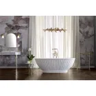 Solid Surface Bathtub with Matt White Exterior Made in Italy - Ross Viadurini