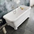 Rectangular Solid Surface Bathtub with Soft Corners Made in Italy - Fulvio
