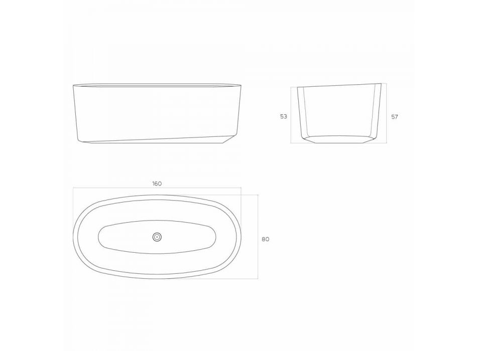 Freestanding monobloc design bathtub produced in Italy, Dongo Viadurini