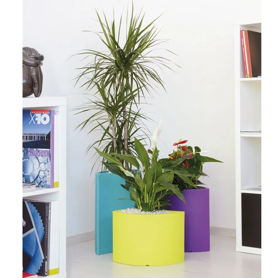 Modular Vases in Colored Polyethylene Made in Italy 3 Pieces - Flowes Viadurini