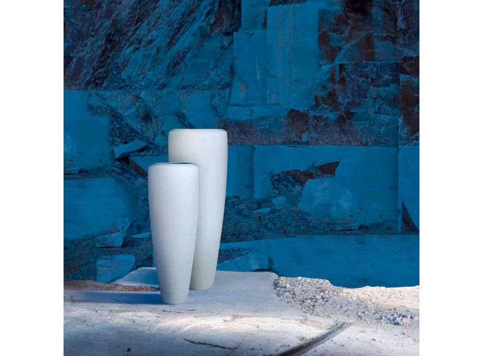 Tall Artisan Vase in Matt White Ceramic Made in Italy - Capuano Viadurini