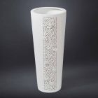 Tall Indoor Vase in White Ceramic with Made in Italy Decoration - Calisto Viadurini
