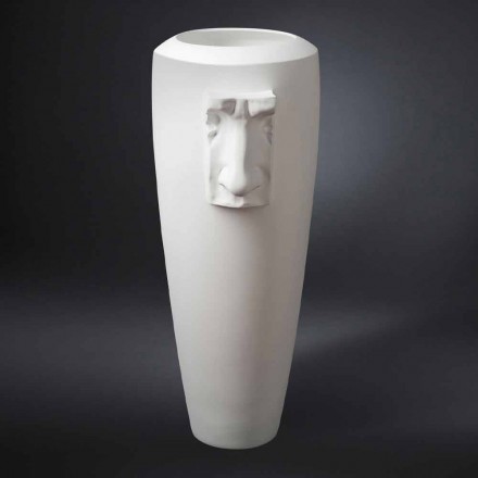 Tall Indoor Vase in White Ceramic Handmade in Italy - Capuano Viadurini