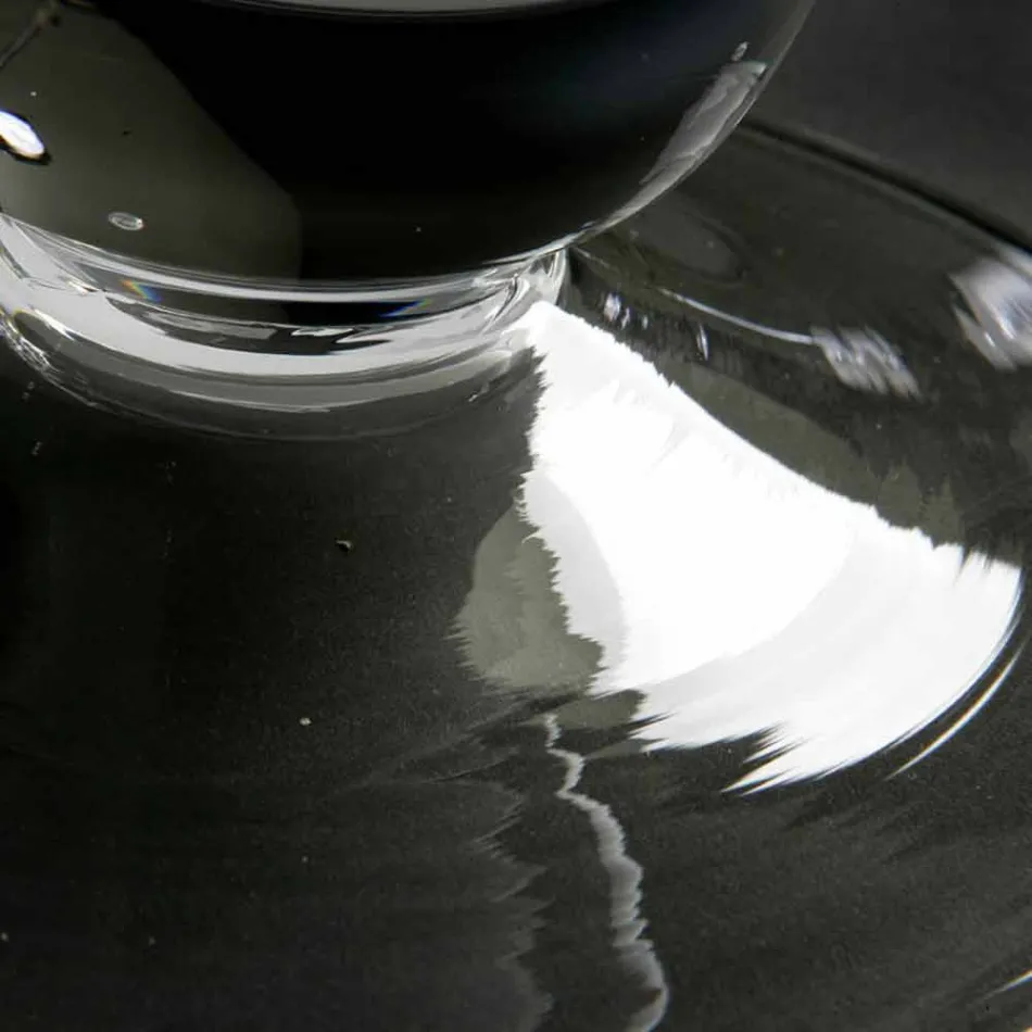 Tall Indoor Vase in White and Transparent Glass Made in Italy - Clodino Viadurini