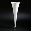 Tall Indoor Vase in White and Transparent Glass Made in Italy - Clodino