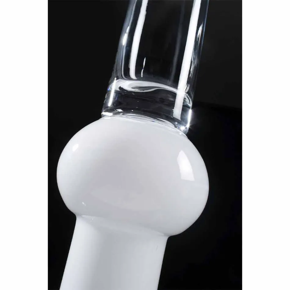 Tall Indoor Vase in Transparent and White Glass Made in Italy - Ludovico Viadurini