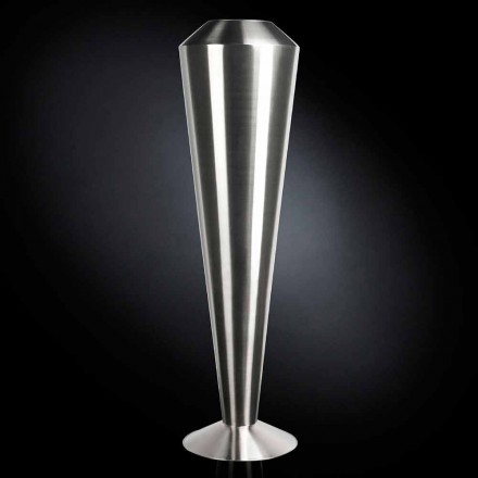 Tall Decorative Vase in Satin Steel Made in Italy Fine - Vesper Viadurini