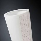 Tall Decorative Vase in White Ceramic with Made in Italy Decoration - Calisto Viadurini