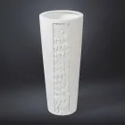 Tall Decorative Vase in White Ceramic with Made in Italy Decoration - Calisto Viadurini