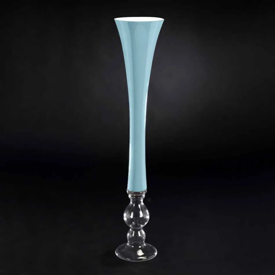 Tall Decorative Stained Glass Vase Made in Italy - Singapore Viadurini