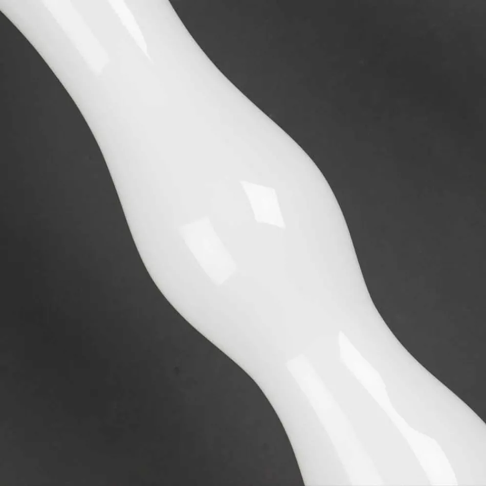 Tall Decorative Vase in Transparent and White Glass Made in Italy - Gondo Viadurini