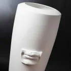 Tall Vase in White Ceramic Handmade with Made in Italy Decoration - Capuano Viadurini