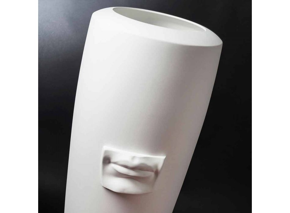 Tall Vase in White Ceramic Handmade with Made in Italy Decoration - Capuano Viadurini