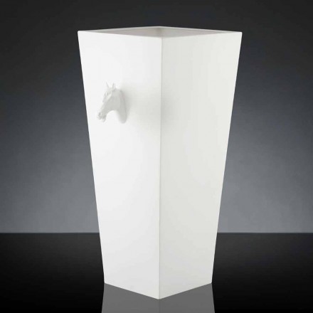 Tall Indoor Vase in White Ceramic Handmade in Italy - Jacky Viadurini