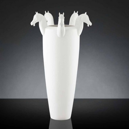 Tall Indoor Vase in White Ceramic or Glossy Gold Made in Italy - Jacky Viadurini