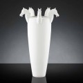 Tall Indoor Vase in White Ceramic or Glossy Gold Made in Italy - Jacky