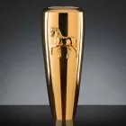 Tall Indoor Vase in Ceramic Gold Finish Handmade in Italy - Jacky Viadurini