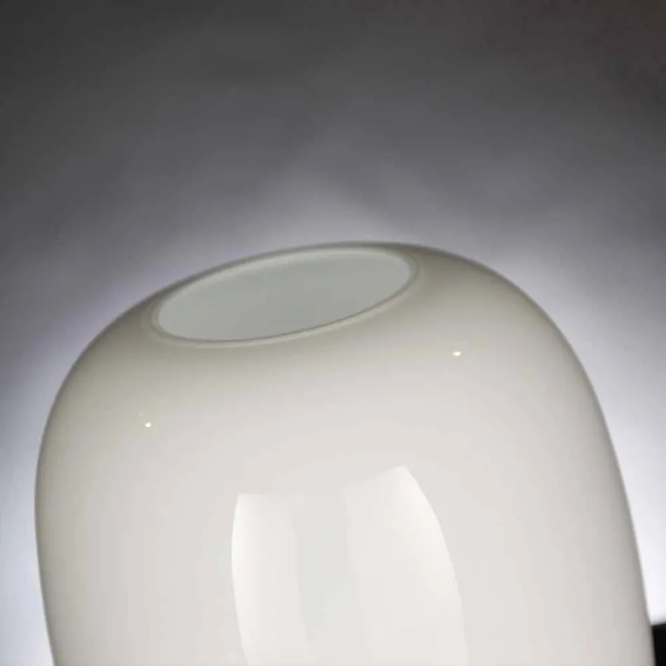 Handcrafted White or Gray Glossy Glass Vase Made in Italy - Malindi Viadurini